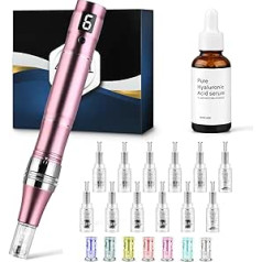 ‎Dessnill Dessnill Dermapen Electric Microneedling Pen 0-2.0 mm with 7 Model LED Light, with Hyaluronic Acid Anti-Ageing Anti Wrinkle Face Serum (Includes 12 Needles Cartridges)