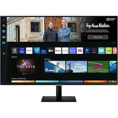 Samsung M5 Smart Monitor S32BM500EU, 32 Inches, VA Panel, Screen with Speakers, Full HD Resolution, Refresh Rate 60 Hz, 3-Sided Almost Frameless Design, TV Apps with Remote Control, Black