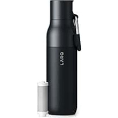 LARQ pudele, filtrēta, izolēta nerūsējošā tērauda ūdens pudele, nesatur BPA, ar Nano Zero tehnoloģiju un izturīgiem filtriem, Obsidian Black, 500 ml