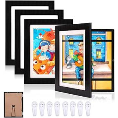 Pack of 4 Picture Frames Children's Drawings A4, Children's Art Picture Frame Front Opening 35 x 26 cm, Children's Pictures Fillable Art Photo Frame for Children Pictures for Children Art Projects