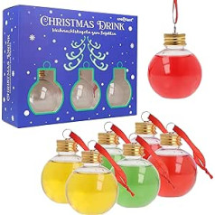 Pack of 6 Christmas Tree Baubles 100 ml for Filling Christmas Baubles Plastic Christmas Tree Decorations Unbreakable Shatterproof