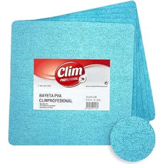 Clim Profesional - Pack of 5 PVA XDry Microfibre Cloths with Water Only, Multipurpose and Multipurpose, Extra Absorbent and Durable, Blue, 35 x 35 cm