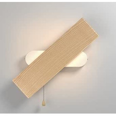 Martll sienas gaisma LED sienas lampa iekštelpu koka sienas apgaismojums ar slēdzi 360° rotējošs sienas apgaismojums viesistabai Guļamistabai Kāpņu telpai Gaitenī siltā baltā naktslampa (32 cm)