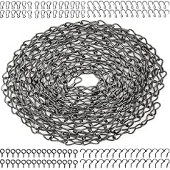 HningBuyox Hängende Ketten aus Metall mit 90 Haken und 30 Clips für Vogelfutterspender, Vogeltränke, Glockenspiel, Laternen, Werbetafeln, Kreidetafeln, Wachstumslichter und Ornamente, 400 cm