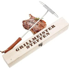 BBQ Branding Iron with Interchangeable Letters as a Set with Elegant Wooden Box and Personalised Engraving, Meat Stamp for the Grill, Barbecue Accessories, Gift Idea for Men, Burning Iron for Barbecue