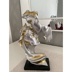 NORHOR Skūpsts Abstract Art Statujas apdare Dzīvojamā istaba Biroja bārs Kafejnīcas ieejas statujas un skulptūras, sveķi, pelēks