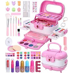 Children's Make-Up Set 62 Pieces Make-Up Set Girls Birthday Gifts Christmas Halloween for Girls 4 5 6 7 8 9 10 11 Years