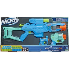 NERF Elite 2.0 Tactical 3 Blaster Pack, Operator BD-2 Blaster, Trio TD-3 Blaster, Ace SD-1 Blaster, 20 NERF Elite daudzkrāsainas šautriņas