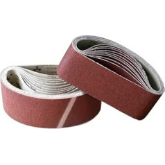 Schleifband, Schleifbandset, 10 Stück 100 x 610 mm Schleifbänder, Körnung 40–800, Schleifpapier, Schleifbänder attiecībā uz Schleifmaschinen, Rotationswerkzeuge par Dremel, Zubehör par Schleifen, Schärfen (Gröf)