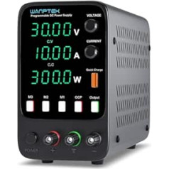 WANPTEK POWER Desktop Power Supply (0-30V, 0-10A) Laboratory Power Supply with 3 Groups of Data Storage, High Precision, 4 Digits LED Display, Adjustable DC Power Supply