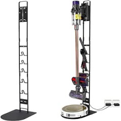 Luchs statīvs Dyson Rowenta Philips Xiaomi akumulatora putekļsūcējam — organizators priekš Dyson V6, V7, V8, V10, V11, DC30, DC31, DC34, DC35 statīva turētāja rāmis — Robo (melns)