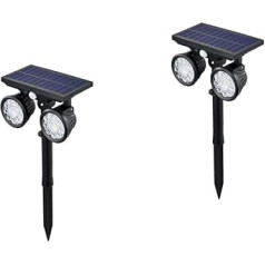 BESPORTBLE 2 Stk Doppelkopf-solarleuchte Led-solar-landschaftsstrahler Solar-landschaftslicht Pfahllicht Bodenbeleuchtung Bürgersteigbeleuchtung Flutlicht Sport Wasserdichtes Licht