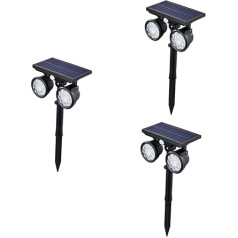 BESPORTBLE 3 Stk Doppelkopf-solarleuchte Led-solar-landschaftsstrahler Bürgersteigbeleuchtung Flutlicht Pfahllicht Gehwegbeleuchtung Wegmarkierung Bodenbeleuchtung Automatisch Taschenlampe