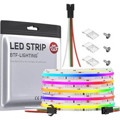 BTF-LIGHTING FCOB SPI COB RGB elastīga augsta blīvuma LED sloksne WS2811 IC LED sloksne 5 m 720LEDs/m 21W/M DC24V IP30 nav ūdensizturīga, čaulītes krāsa DIY dekorēšana (kontrolieris un barošanas avots nav iekļauti)