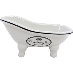 Vintage Clawfoot Tub Bath Soap Dish for Bathroom Shower - Christmas Decoration Ceramic Bar Soap Dish with Drainage Holes, Sponge Holder Bath Container Bar Soap Dish for Bathroom