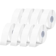 SUPVAN Thermal Label Tape, E10/16 Labels Paper, Continuous Label Tape 15mm x 6m, Waterproof Labels Suitable for Home, Office, School (White) 8 Pack