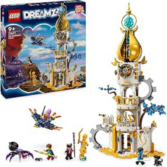 LEGO DREAMZzz Smilšu cilvēka tornis, pils rotaļlieta bērniem celtniecībai, komplekts ar fantāzijas dzīvniekiem, tostarp zirnekli un putnu, dāvana meitenēm un zēniem no 9 gadiem 71477