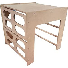 GOODEX koka kāpšanas kubs | Iekštelpu kāpšanas rāmis no 1 gada | 100% Eco | Piklera kubs | Kāpšanas tornis ar paplašināmu slidkalniņu | Kāpšanas rotaļlieta | Kāpšanas trīsstūris bērnu galds | Montessori WQ-2108
