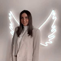 Angel Wings Neon Sign, Large LED Neon Signs for Wall Decoration, USB Powered Decorative Marquee Sign, Bar, Pub, Shop, Club, Garage, Home, Party Decoration (White Light)