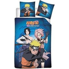 Aymax Naruto bērnu gultas veļas komplekts, segas pārvalks 140 x 200 cm un spilvendrāna 63 x 63 cm