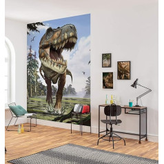 Komar XXL 2-532 Dino neausta fototapete Tyrannosaurus Rex Izmērs 184 x 248 cm (P x A) Dinozaurs, Dino, Jurrasic Bērnu tapete, Krāsaina