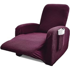 Argstar Stretch Recliner Slipcovers, Washable Jacquard Strapless Sofa Protector and Elastic Couch Covers for Furniture, Fuchsia
