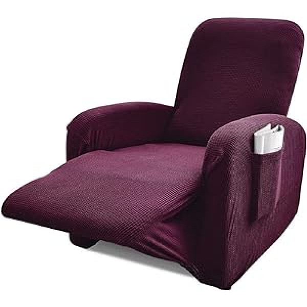 Argstar Stretch Recliner Slipcovers, Washable Jacquard Strapless Sofa Protector and Elastic Couch Covers for Furniture, Fuchsia