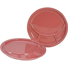 CreaTable, 22925 Series Universal Fondue Plates Red 4-Piece Porcelain Fondue Plate Set