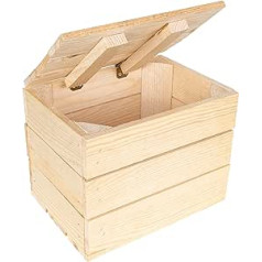 Creative Deco Wooden Box with Lid, 27.5 x 20 x 21.5 cm, Vintage Wooden Chest with Lid, Small Decorative Wooden Box, Gifts Wooden Box, Perfect as a Gift Box, Toy Box, Storage Box