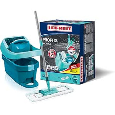 Leifheit set wiper press Profi XL with floor wiper and rollers, cleaning with clean hands and without stooping, results like hand wrestling, with microfibre mop cover for tiles & laminate, click system