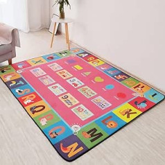 EDAGNY ABC Kinderteppich, pädagogischer Kinderteppich für Spielzimmer, Schlafzimmer (90 x 150 cm, ABC)