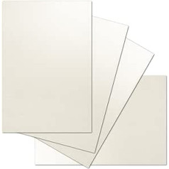 ARTOZ 50 x Craft Cards DIN A4 - Colour: Tortilla (Cream / Eggshells) - 21 x 29.7 cm - 216 g/m² - Single Card without Fold - Thick Craft Paper - Green-Line Series