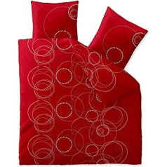 aqua-textil Trend Bed Linen 200 x 200 cm 3-Piece Cotton Duvet Cover Chara Dots Circles Red White