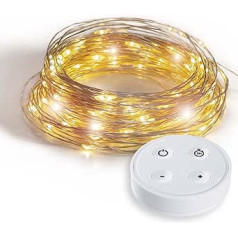 GuirLED - Mini LED Fairy Lights USB - Bezvadu tālvadības pults - 2 stundu taimeris - 4 intensitātes - 2A USB barošanas avots iekļauts - 100 gaismas diodes 10 metri - sudraba pavediens