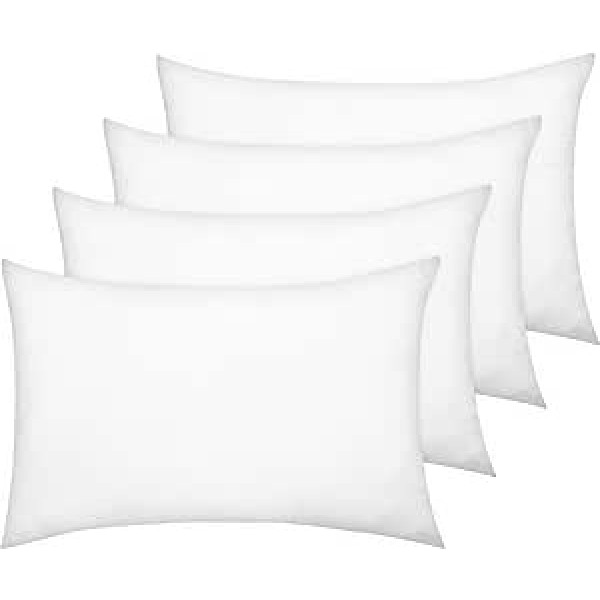 LINENSLAND Spilvendrānas 250 diegu skaits Egyptian Cotton Premium Hotel Quality Spilvendrānas komplekts no 4 mīkstas un elpojošas aploksnes aizdares Dizains Mājsaimnieces spilvendrānas 50 x 75 cm, balts (4)