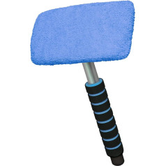 ToM PaR Car Wash System with Microfibre, Car Window Cleaner, Removes Dust, Water From Windows, Water Vapour, Comfortable Handle, 3-Layer Head, 180 Degree Swivelling Head, Cockpit, House, Blue