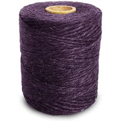 ANSIO Jute Twine 333 Feet Jute Twine 3 Thread 2 mm Thick Jute Rope for Packaging, Arts & Crafts, Decoration, Garden, Tying Plants Pack of 1 - Purple