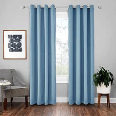 7VSTOHS Opaque Blackout Curtains, Set of 2, Heat and Sound Insulating Blackout Curtains for Window Decoration in Living Rooms, Bedrooms, Offices and Children's Rooms