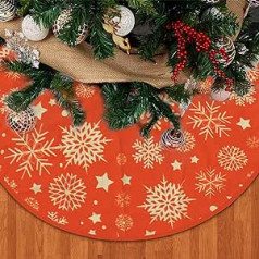 MultiValue Snowflake Christmas Tree Skirt 35 Inch Round Christmas Tree Mat Skirts Christmas Decorations Apron Hessian Santa Tree Skirt for Christmas and New Year Party Home Decor