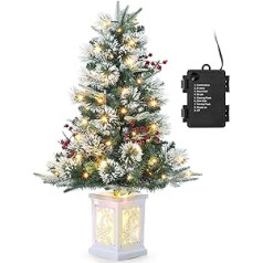 Artificial Christmas Tree 3ft 90 cm Christmas Tree with 70 LED Warm White Fairy Lights LED Illuminated Christmas Tree 8 Adjustable Modes Christmas Tree PVC Needles Artificial Tree Christmas Folding