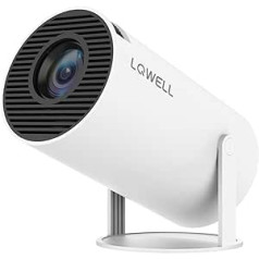 LQWELL® projektors, mini projektors, atbalsta WiFi 6, BT5.0 ar 11.0 Android OS, automātiska trapeces korekcija, 180 grādu leņķis, 130 collu displejs tālrunim/personālajam datoram/klēpjam/PS5/Xbox/Stick, 4K mājas kinozāle, HDMI