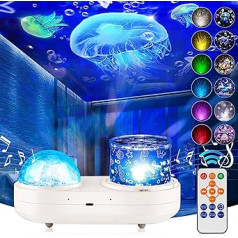 ONXE Children's Starry Sky Projector, Rotating LED Starlight Lamp, Night Light Baby with Timer, 6 Projection Films, 12 Colours, Galaxy Projector for Birthdays, Children's Room Decoration