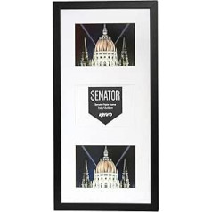 Kenro Senator Series SNF1015B/2 Triple 7x5 Wooden Photo Frame with White Mount for 3 4x6-inch Photos