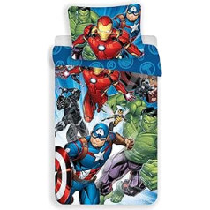 Marvel Avengers gultas veļas komplekts Segas pārvalks 140 x 200 cm un viens spilvendrāna 70 x 90 cm