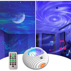 Galaxy Projector Aurora projektors, zvaigžņotās debess projektors ar 56 gaismas efektiem un 5 baltajām skaņām, nakts gaismas projektors bērniem/pieaugušajiem, guļamistabas dekorēšana, Valentīna diena, dzimšanas dienas dāvana