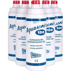 Parker Aquasonic 100 Ultrasonic Transfer Gel Box of 6 (250ml/0,25L) pudelītes — ultraskaņas EKG Doplera