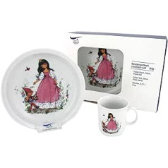 Triptis porcelāna Snow White bērnu galda klājums, 3-daļīgs bērnu trauks, balts