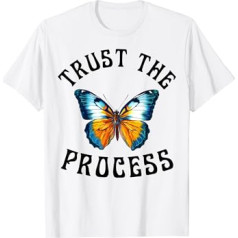 UZTICIES PROCESS X BUTTERFLY. Uzticieties procesam. Priekšējais T-krekls, balts