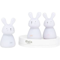 Olala® 3 LED Night Lights for Babies and Children - Ideal for Gift from Birth for Girls and Boys - Rechargeable by Induction with Large Battery Life (12 Pieces) (White)