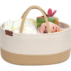 Febzoce Baby Nappy Bag Organiser Changing Bag Newborn Shower Gift Basket 38 x 26 x 18 cm Honey